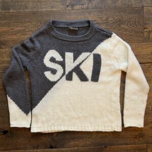 Wooden Ships "SKI" Womens SM/MED Mohair/Wool Blend Colorblock Sweater Pullover